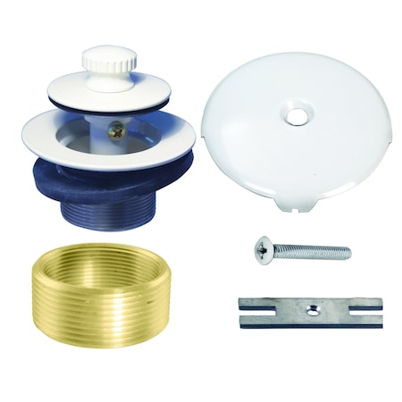 Westbrass Twist & Close Universal Tub Trim W/ One-Hole Faceplate in Powdercoated White D941K-50